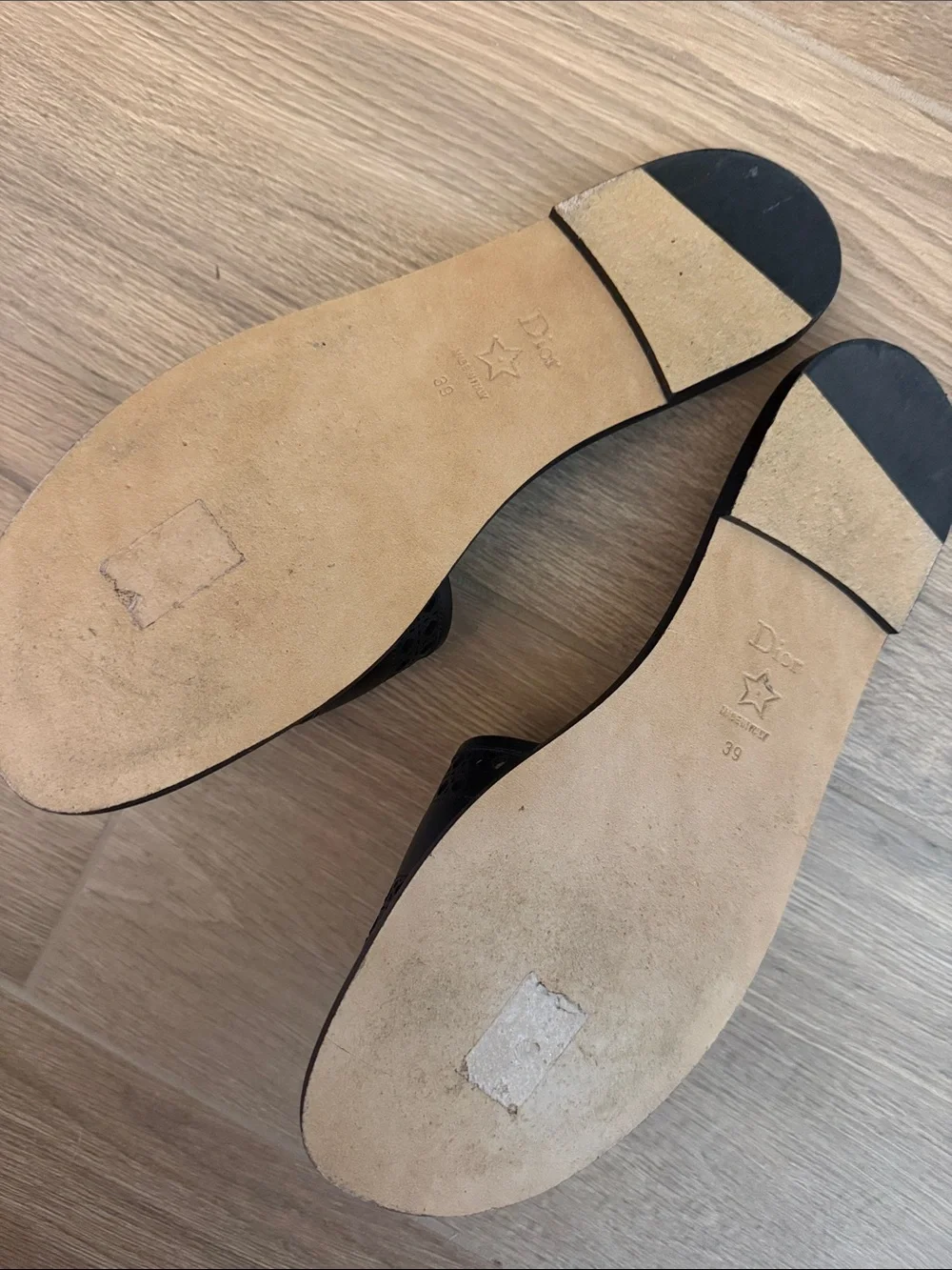 Dior D-Lane Slide Sandals leather EU39
